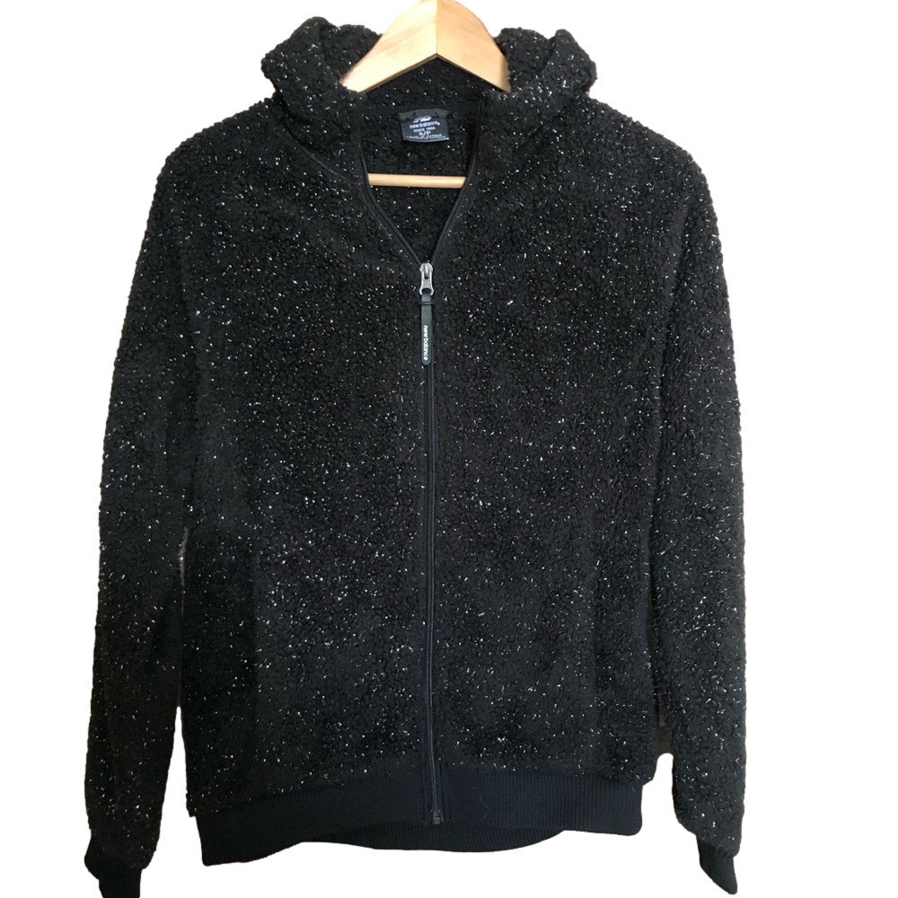 New Balance High Pile Sparkly Zip Up Fleece Hoodie Small